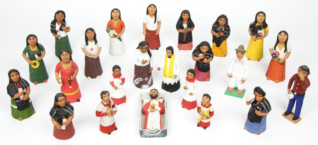 Grou of Mexican (20th c.) Clay Figures (1 of 8)