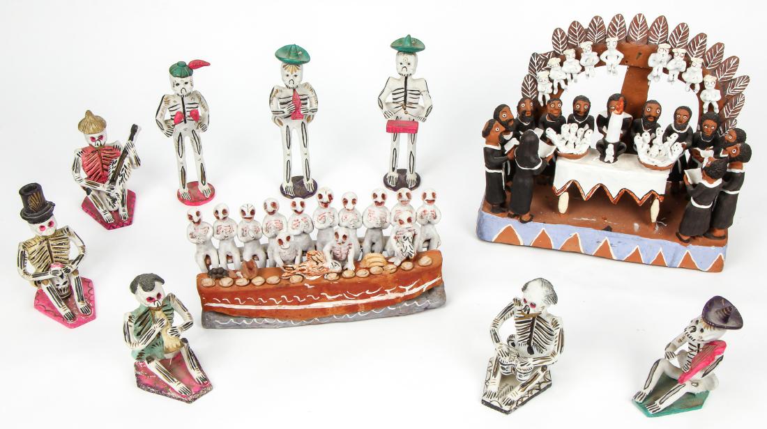 Group of Mexican (20th c.) Ocumicho Clay Sculptures (1 of 8)