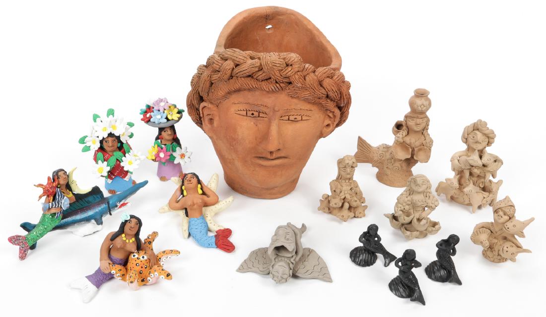A Collection of Mexican Folk Art Clay Sculptures (1 of 5)