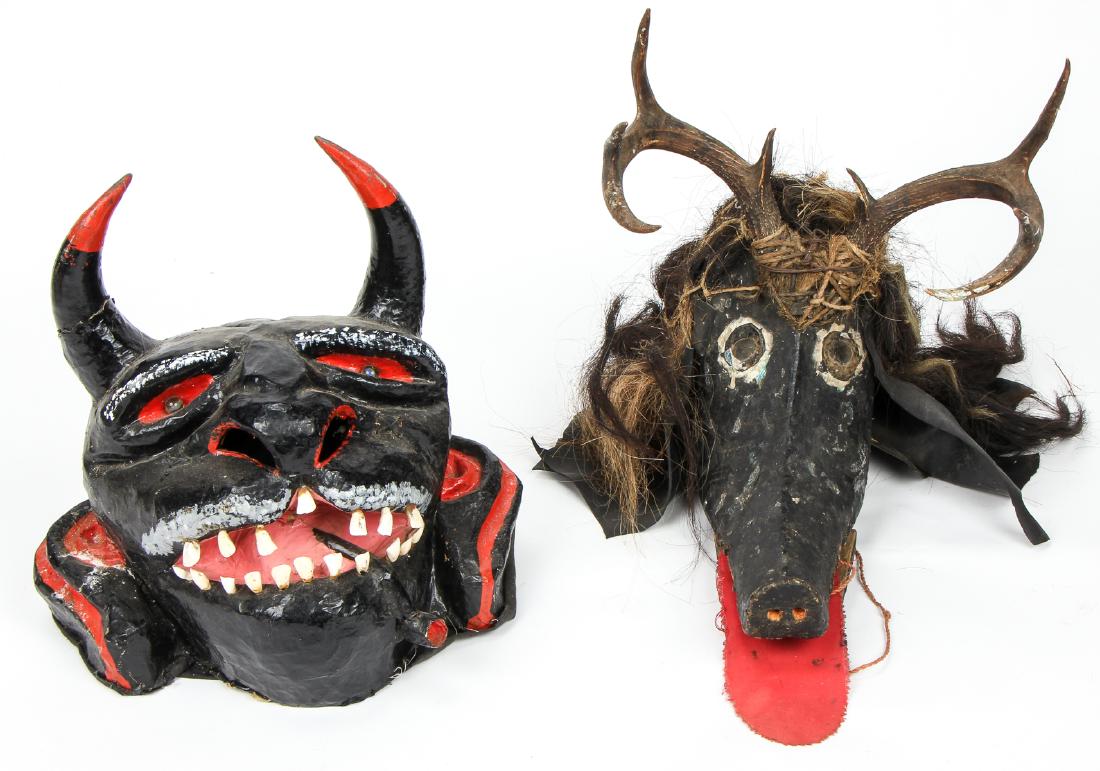2 Vintage Mexican, 20th c. Festival Masks (1 of 9)