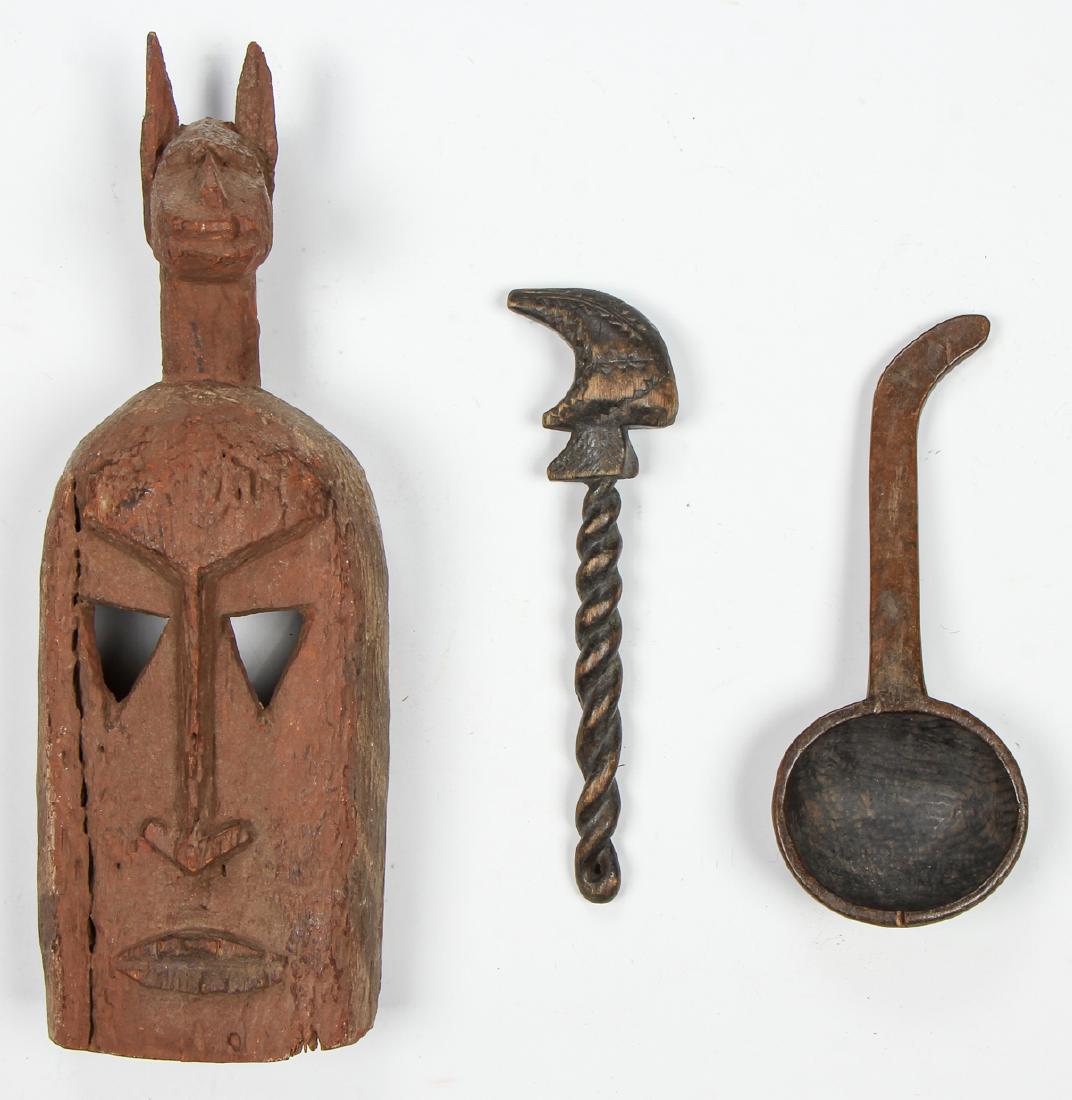 Group of 3 African Artifacts: with old Dogon Mask (1 of 5)