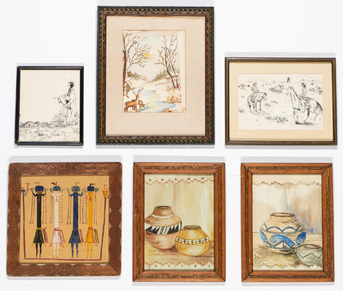 6 Native American & Southwest Theme Paintings (1 of 8)