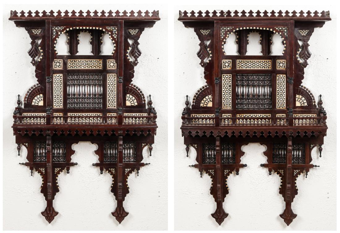 Pair of Syrian Wood and Inlay Wall Shelves (1 of 9)