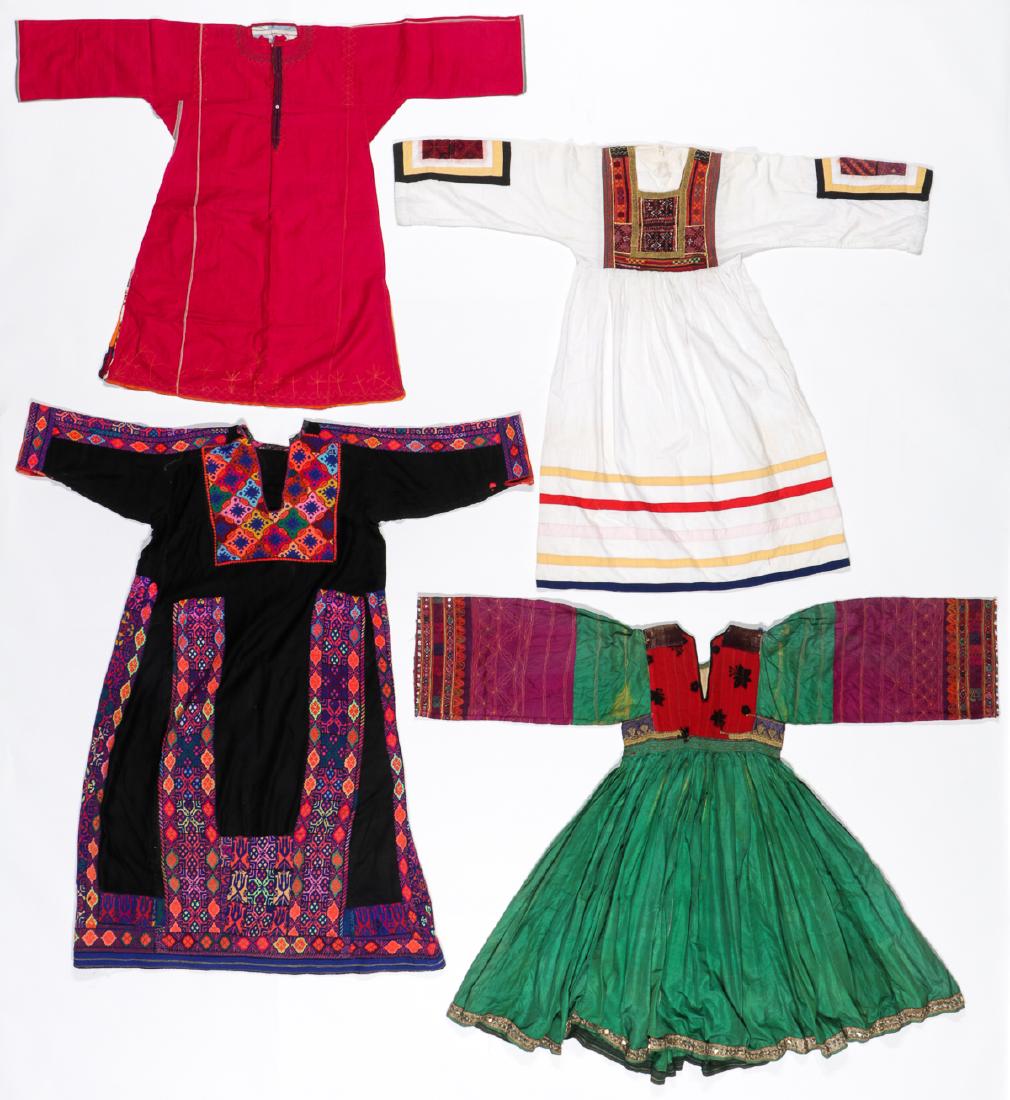 Palestinian Embroidered Thobe, 3 Hazara Woman's dresses (1 of 8)
