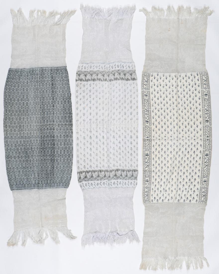 3 Large Antique Ikat and Lace Shawls, Equador (1 of 4)