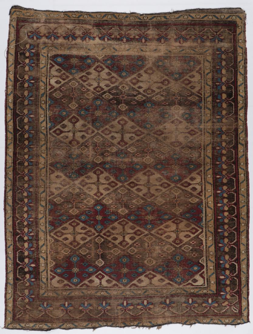 Antique Agra Rug, India: 6'1'' x 7'10'': Antique Agra Rug, India, mid 19th C: 6'1'' x 7'10'' (185 x 239 cm). 15 lbs.
