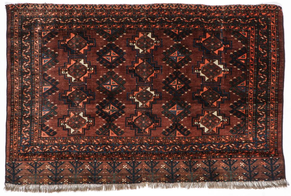 Antique Turkmen Chuval Rug: 3'4'' x 5'0'' (1 of 6)