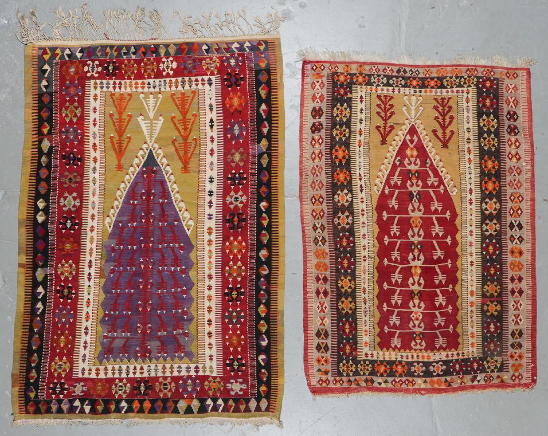 2 Semi-Antique Obruk Prayer Kilims, Turkey (1 of 5)