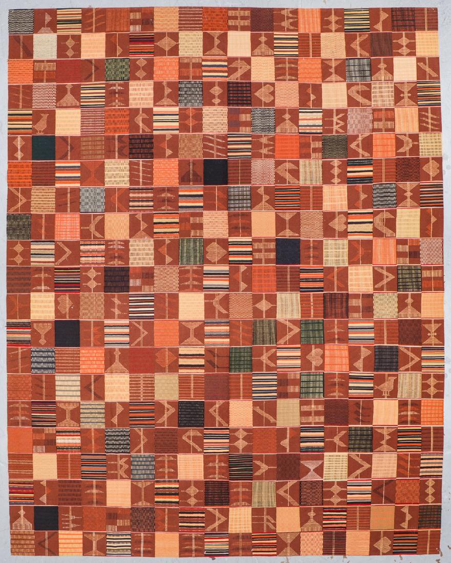 Ashanti Style Wool Kilim: 10'10'' x 13'9'': Ashanti Style Wool Kilim, hand-woven wool kilim, natural dyes: 10'10'' x 13'9'' (330 x 419 cm). 51 lbs.