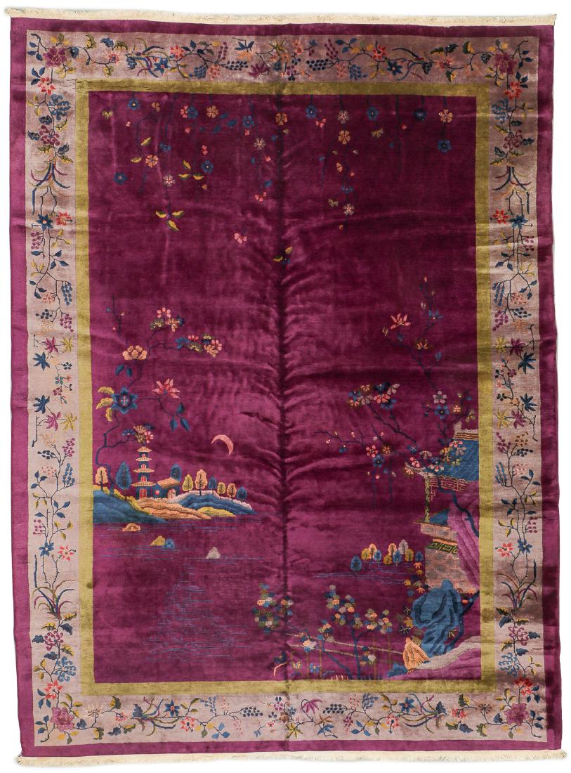 Art Deco Rug, Early 20th C, China, 9'11'' x 13'5'' (1 of 6)