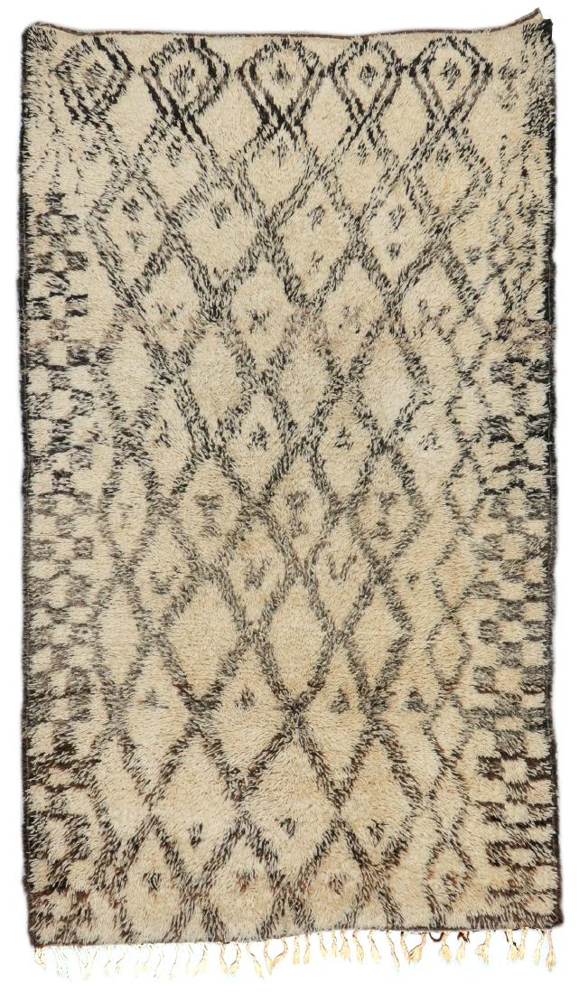 Mid 20th C. Beni Ourain Rug, Morocco, 6' x 10'2" (1 of 6)