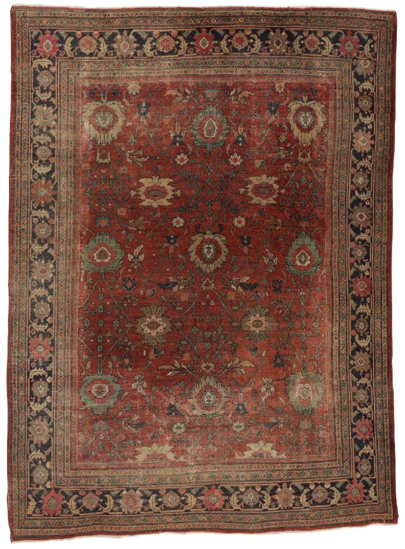 Worn Ziegler Sultanabad Rug, Persia, 8'8'' x 11'10'' (1 of 6)
