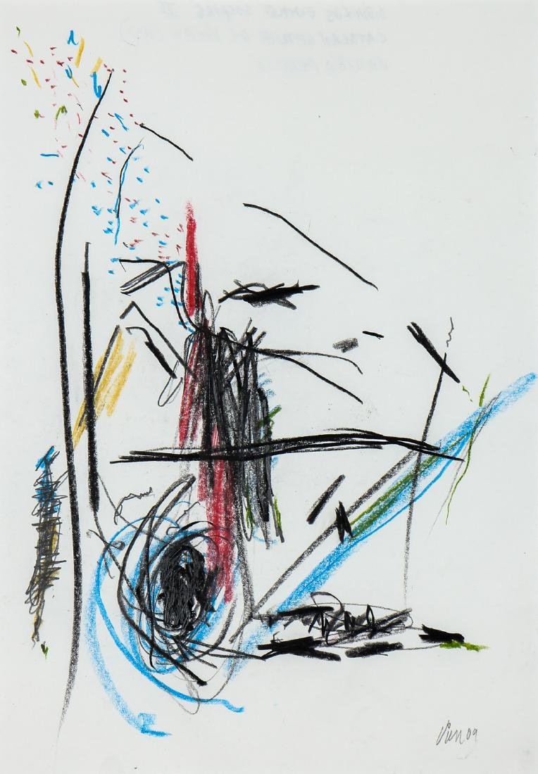 Ricardo Viera (b. 1945) Catalan Series Drawing IX: Ricardo Viera (Cuban/American, b. 1945) Catalan Series Drawing IX, Color pencils on paper, 2009, signed and dated. Size: 11'' x 7.5'', 28 x 19 cm (sight); 22.25'' x 18.5'', 57 x 47 cm (frame). Framed.