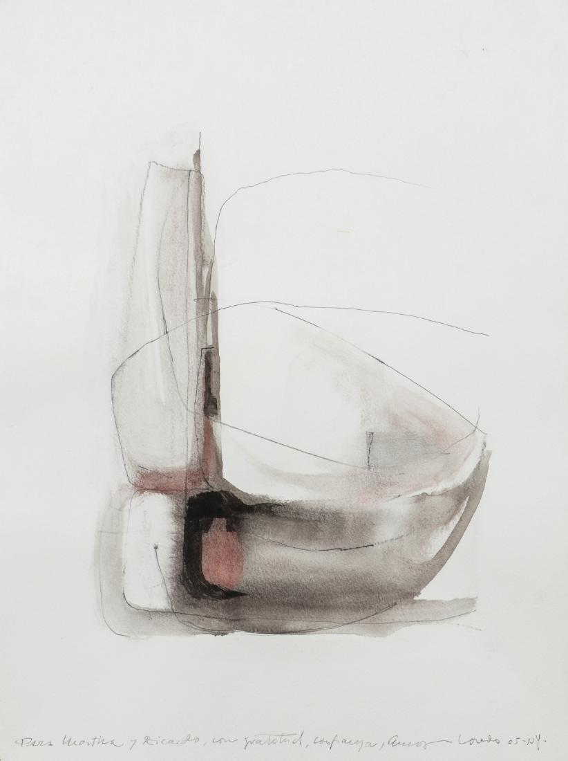 Fr. Miguel Loredo, OFM (Cuban/American, 1938-2011): Fr. Miguel Loredo, OFM (Cuban/American, 1938-2011) Abstract Composition, Watercolor, pencil and ink on canson paper. Size: 20'' x 15'', 51 x 38 cm (sheet). Provenance: Ricardo Viera Collection.