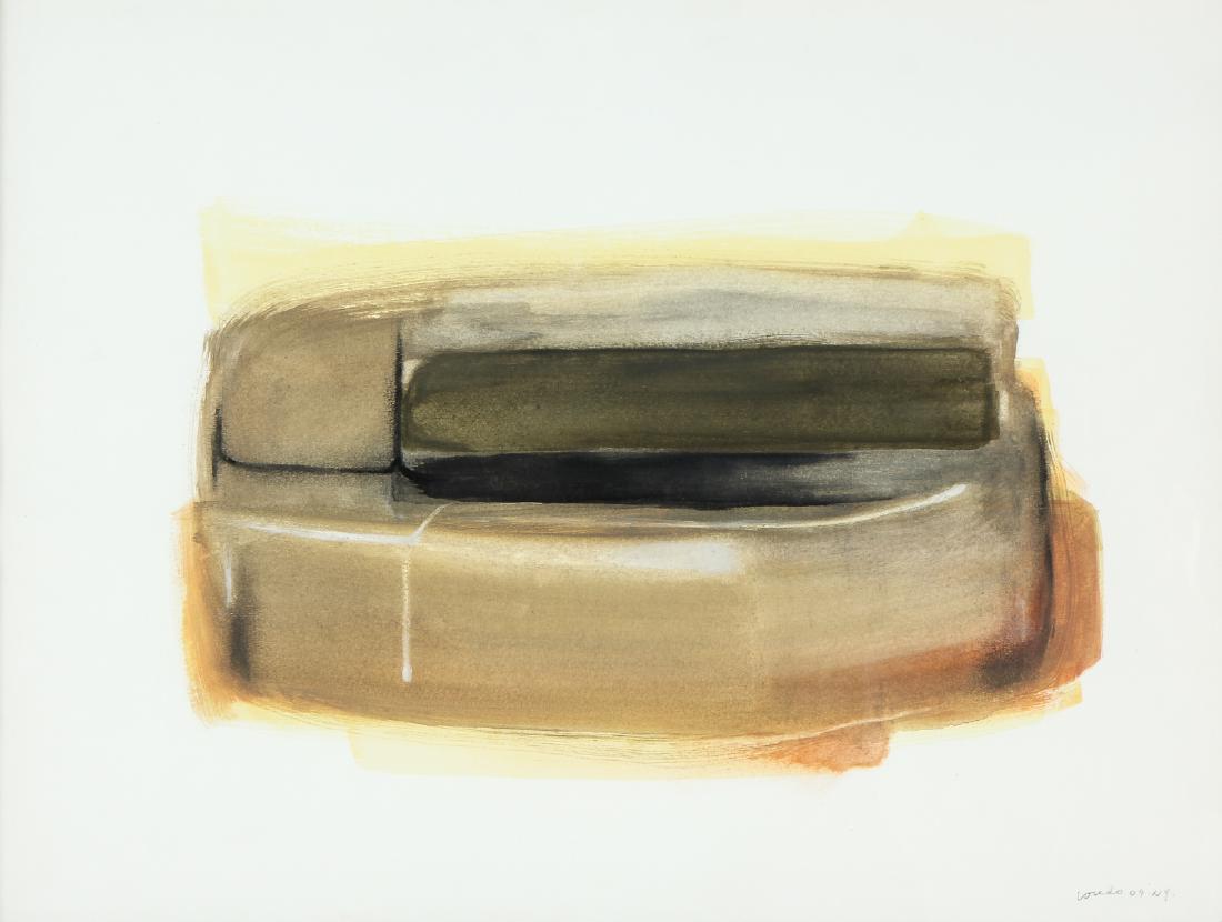 Fr. Miguel Loredo, OFM (1938-2011) Abstract Composition: Fr. Miguel Loredo, OFM (Cuban/American, 1938-2011) Abstract Composition, Watercolor, pencil and ink on canson paper, 2004, NY. Framed. Size: 18'' x 23.75'', 46 x 60 cm (sheet); 20'' x 26'', 51 x 66 cm