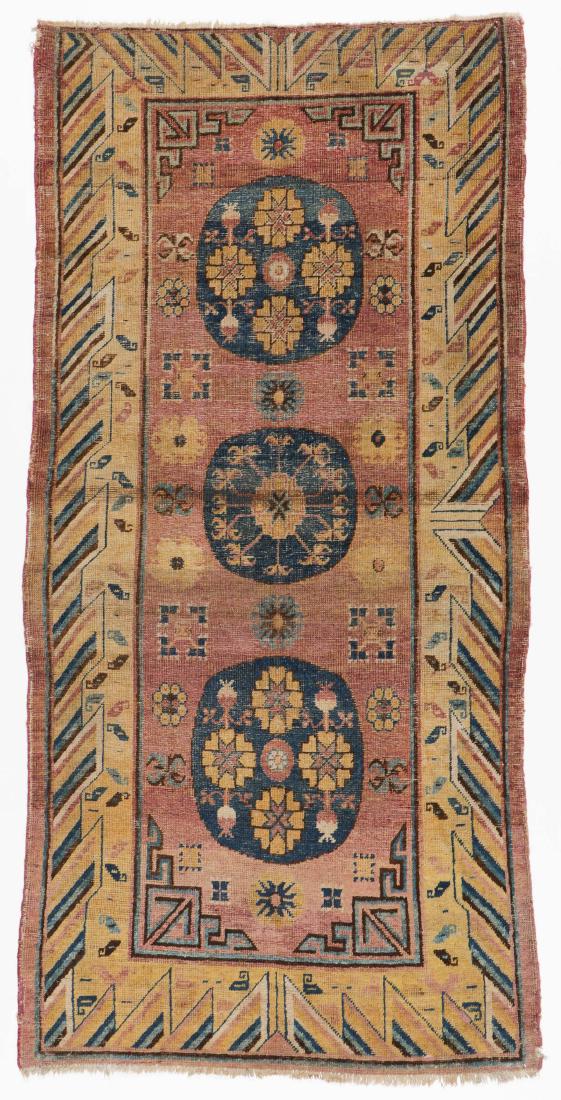 Antique Khotan Rug, East Turkestan: 3'8'' x 7'7'' (1 of 6)