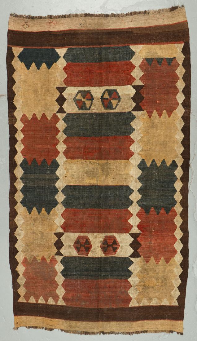 Antique Central Asian Wool Kilim: 5'2'' x 9'5'' (1 of 6)