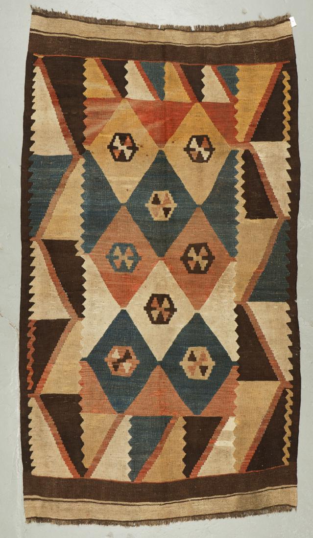 Antique Central Asian Wool Kilim: 5'3'' x 9'5'' (1 of 6)