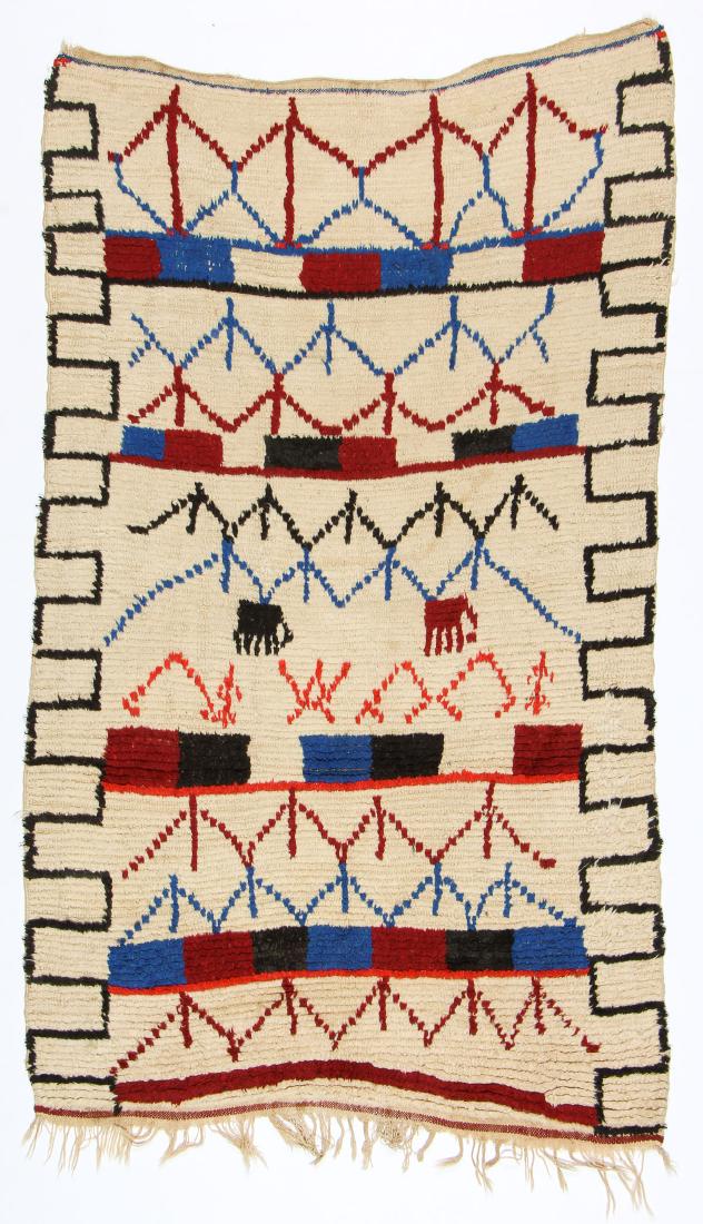 Vintage Moroccan Wool Pile Rug: 4'6'' x 7'10'' (1 of 6)