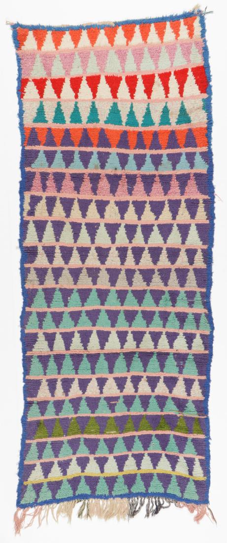 Vintage Moroccan Pile Rug: 3'1'' x 7'9'': Vintage Moroccan Pile Rug: 3'1'' x 7'9'' (94 x 236 cm). 9 lbs.