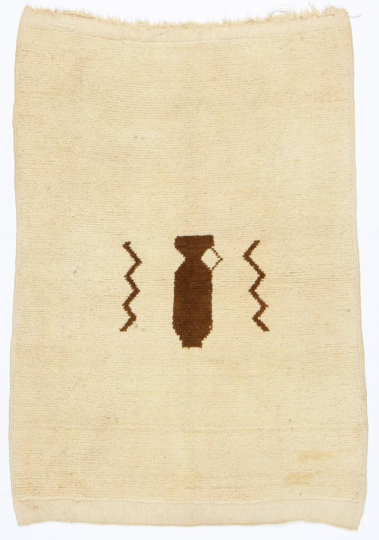 Vintage Moroccan Wool Pile Rug: 3'5'' x 4'6'' (1 of 6)