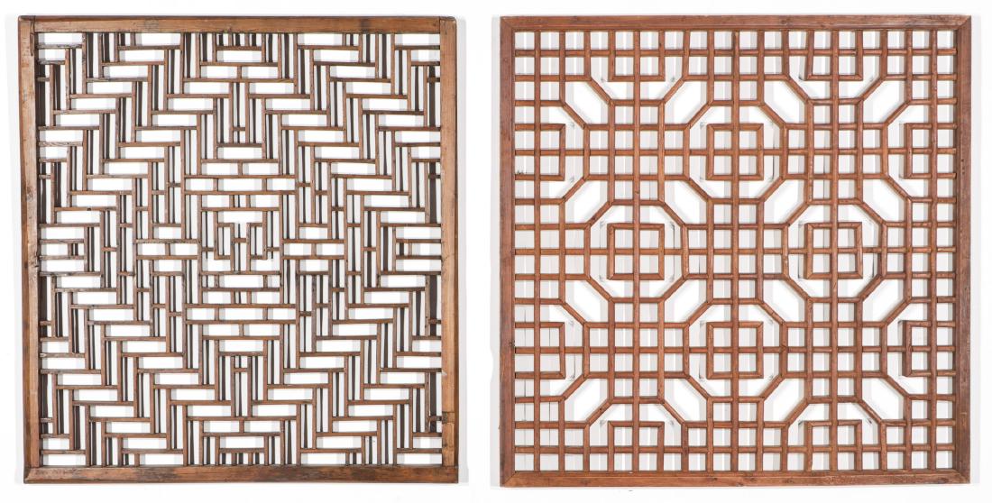 2 Antique Chinese Wood Lattice Windows (1 of 4)