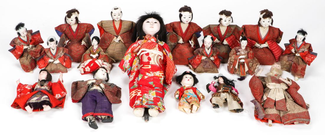 Collection of 17 Antique Geisha Dolls, Japan (1 of 9)