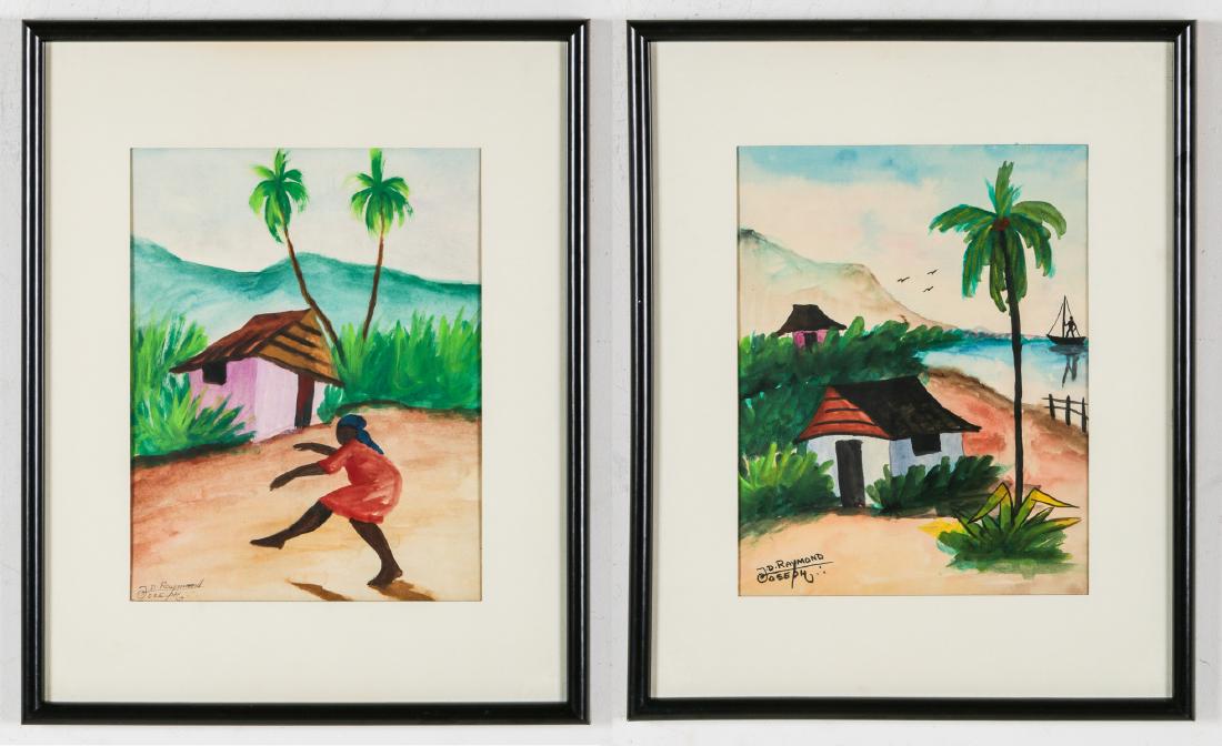 Raymond D. Joseph (Haitian, 20th c.) 2 Watercolors (1 of 9)