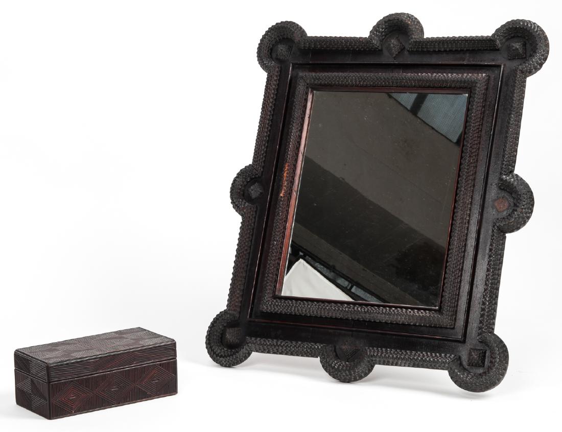 Old Tramp Art Box and Mirror (1 of 8)