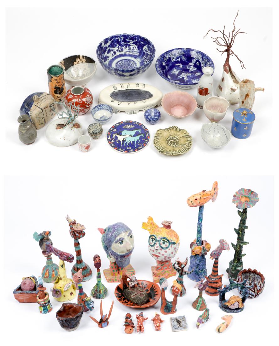 Large Estate Grouping of Folk Art Pottery (1 of 9)
