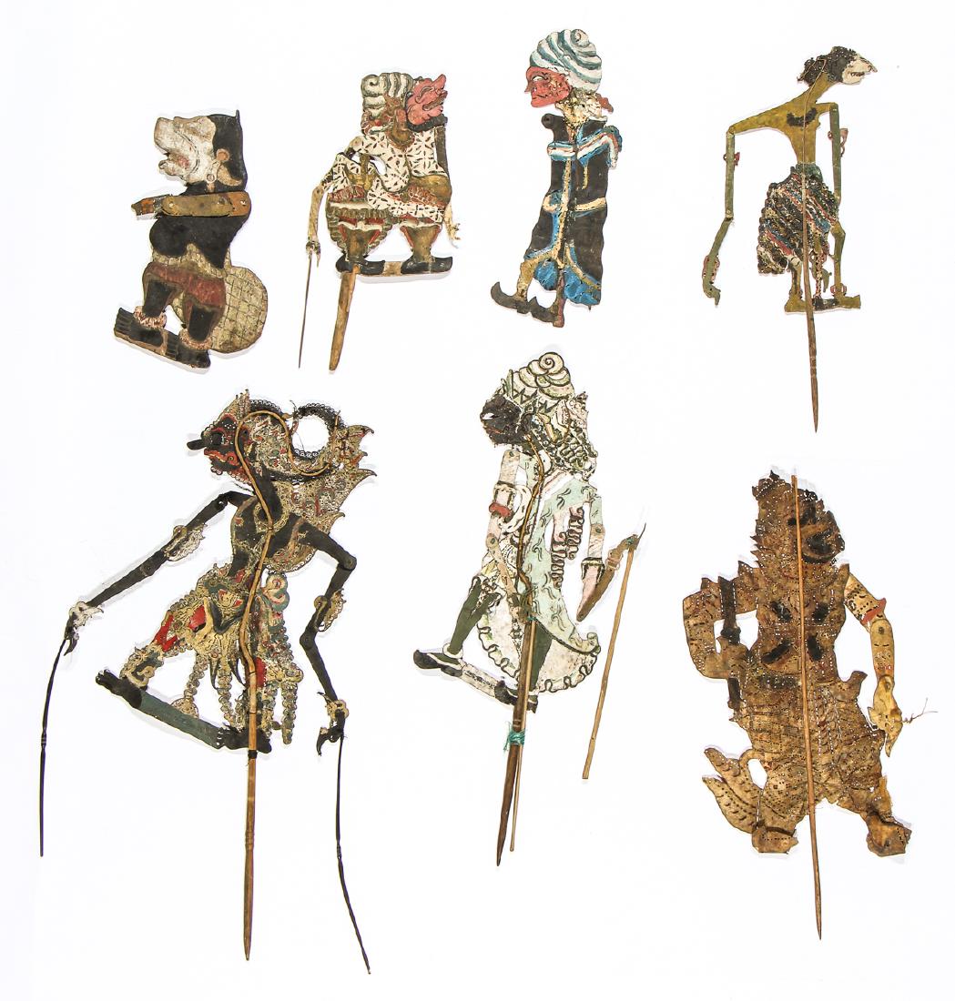 7 Old Indonesian Folk Art Shadow Puppets (1 of 5)