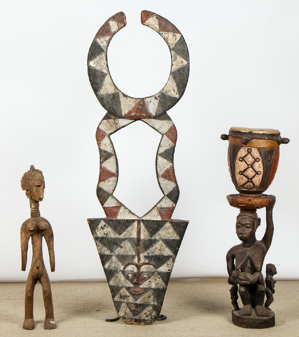 3 Large Vintage African Tribal Carved Wood Sculptures (1 of 6)