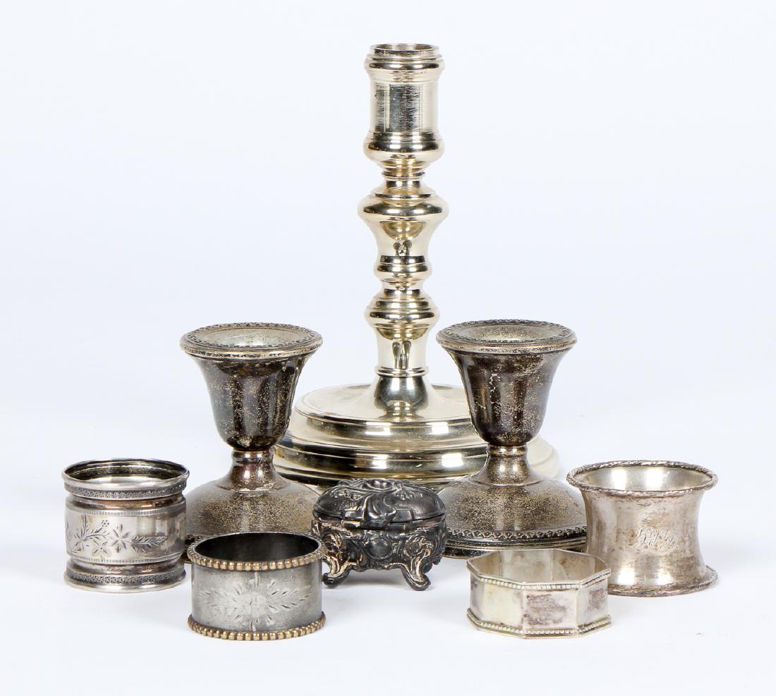 French Christofle Candlestick, Napkin Rings & (1 of 6)