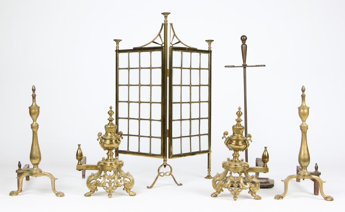 Suite of Vintage Brass Fireplace Elements (6) (1 of 6)
