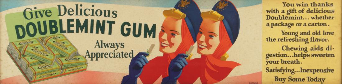 1950's Doublemint Gum Advertisment Lithograph (1 of 4)