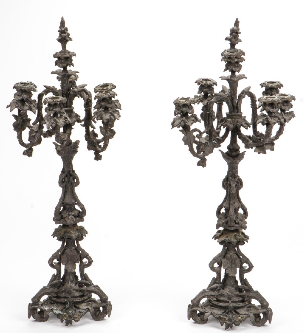 Pair of Gothic Style Metal Candelabras (1 of 6)