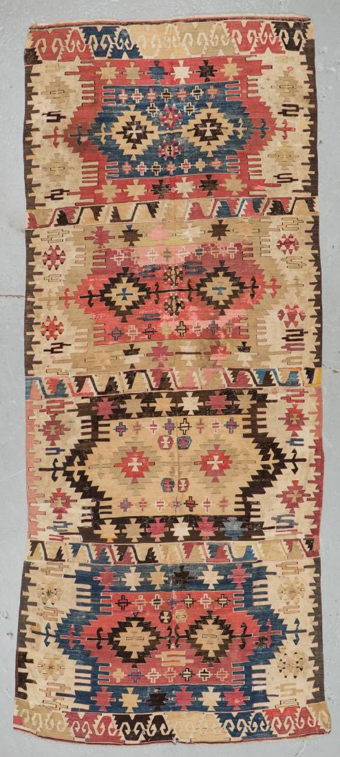 Antique Central Anatolian Taspinar Kilim, Turkey: 5'3'': Antique Central Anatolian Taspinar Kilim, Turkey, late 19th c: 5'3'' x 12'8'' (160 x 386 cm). 13 lbs. Provenance: ex. Peter Davies collection, Turkana Gallery, New York. Peter Davies is the author of 