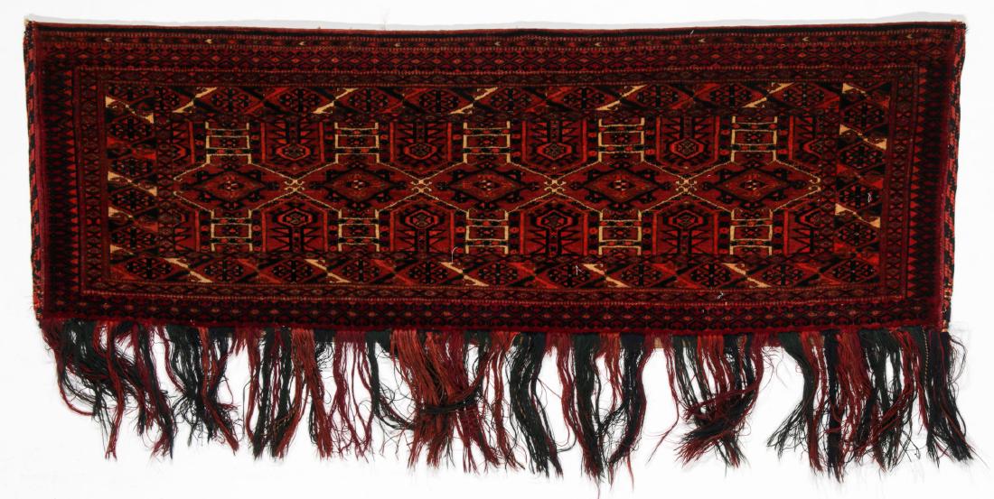 Antique Saryk Turkmen Torba: 14'' x 41'' (1 of 4)