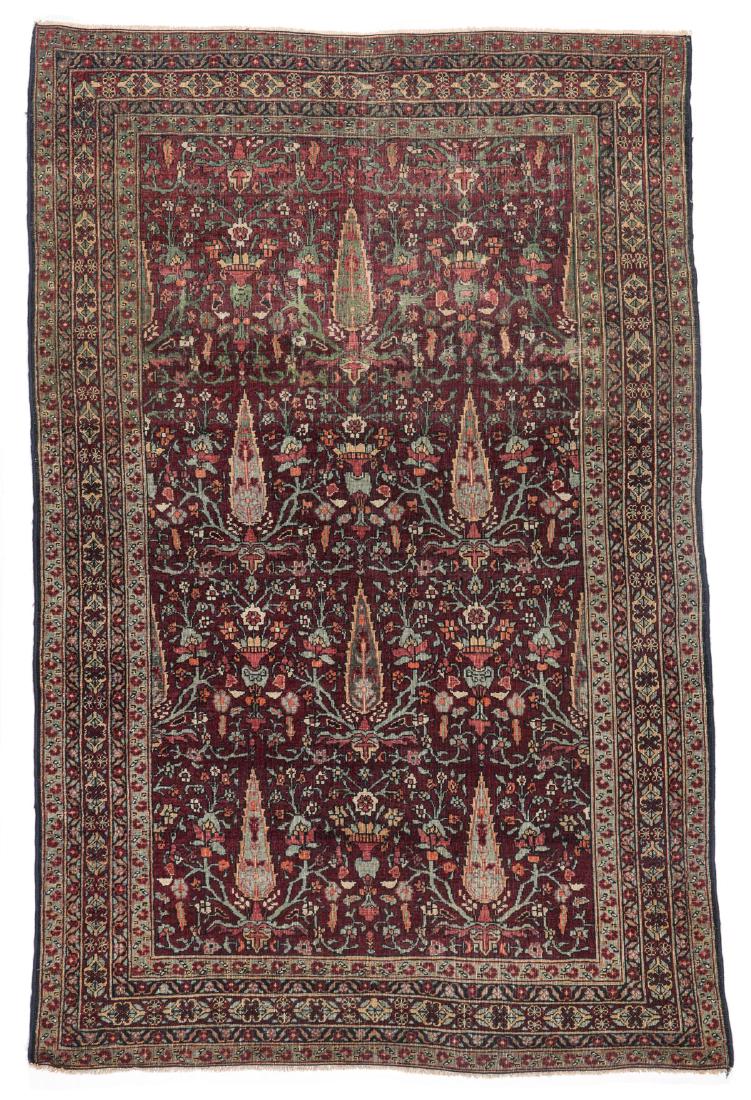 Antique Agra Rug, India: 4'3'' x 6'8'': Antique Agra Rug, India, late 19th c: 4'3'' x 6'8'' (130 x 203 cm). 7 lbs. Note on terms for estimating the age of an item: Antique (100+ years). Semi-Antique (50-100 years). Vintage (20-50 years). Mo