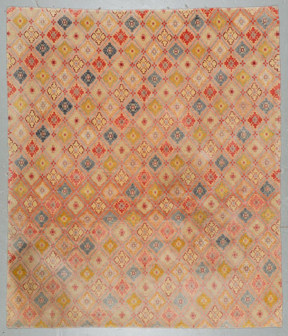 Vintage Tibetan Rug, Nepal: 7'9'' x 9'1'': Vintage Tibetan Rug, Nepal: 7'9'' x 9'1'' (236 x 277 cm). 45 lbs. Note on terms for estimating the age of an item: Antique (100+ years). Semi-Antique (50-100 years). Vintage (20-50 years). Modern (up 