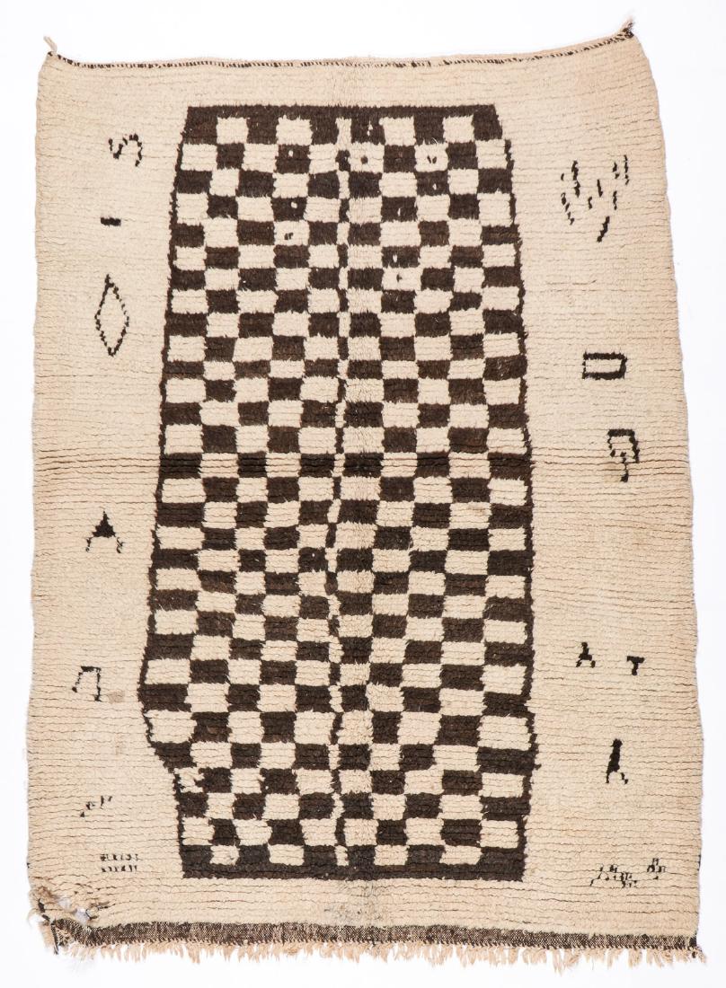 Vintage Wool Moroccan Pile Rug: 4'10'' x 6'10'': Vintage Wool Moroccan Pile Rug: 4'10'' x 6'10'' (147 x 208 cm). 13 lbs. Note on terms for estimating the age of an item: Antique (100+ years). Semi-Antique (50-100 years). Vintage (20-50 years). Moder