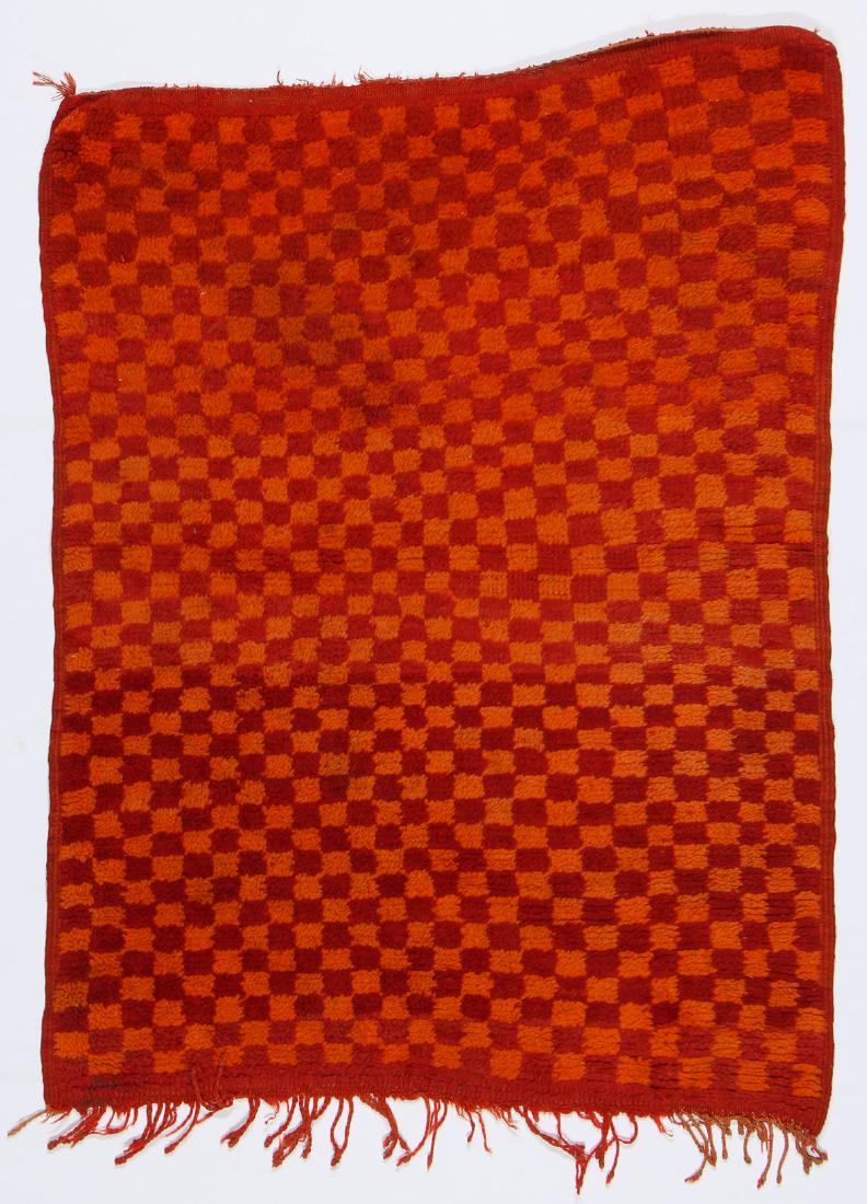 Vintage Moroccan Wool Pile Rug: 3'2'' x 4'1'': Vintage Moroccan Wool Pile Rug: 3'2'' x 4'1'' (97 x 124 cm). 6 lbs. Note on terms for estimating the age of an item: Antique (100+ years). Semi-Antique (50-100 years). Vintage (20-50 years). Modern (u