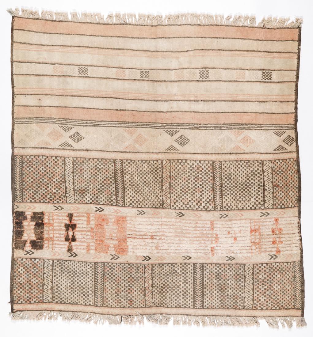 Vintage Moroccan Kilim: 5'8'' x 5'9'': Vintage Moroccan Kilim: 5'8'' x 5'9'' (173 x 175 cm). 14 lbs. Note on terms for estimating the age of an item: Antique (100+ years). Semi-Antique (50-100 years). Vintage (20-50 years). Modern (up to 2