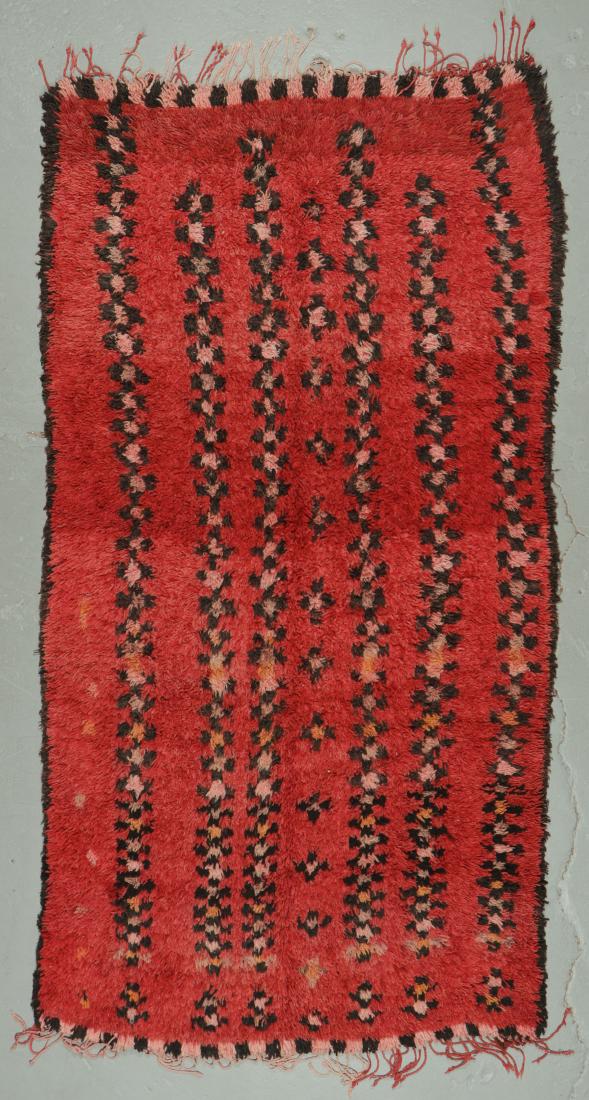 Vintage Moroccan Wool Pile Rug: 5'6'' x 10'8'': Vintage Moroccan Wool Pile Rug: 5'6'' x 10'8'' (168 x 325 cm). 30 lbs. Note on terms for estimating the age of an item: Antique (100+ years). Semi-Antique (50-100 years). Vintage (20-50 years). Modern