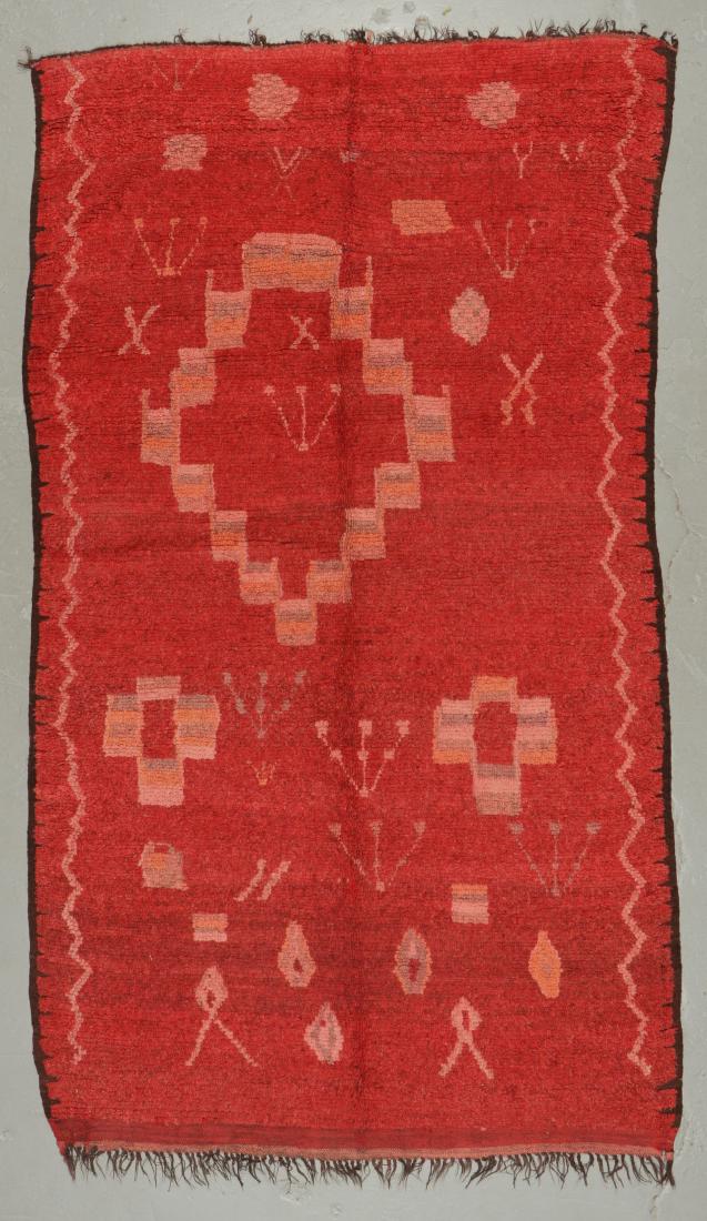 Vintage Moroccan Wool Pile Rug: 6'2'' x 10'7'': Vintage Moroccan Wool Pile Rug: 6'2'' x 10'7'' (188 x 323 cm). 25 lbs. Note on terms for estimating the age of an item: Antique (100+ years). Semi-Antique (50-100 years). Vintage (20-50 years). Modern