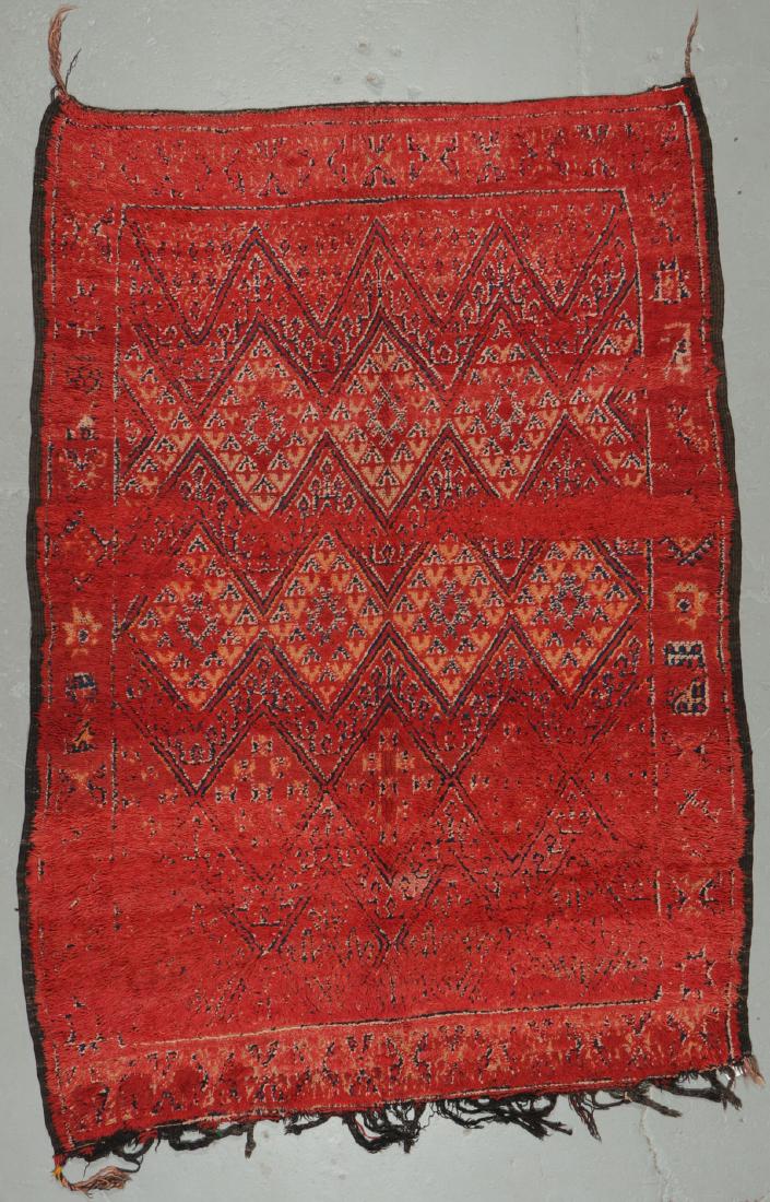 Vintage Moroccan Wool Pile Rug: 7'2'' x 9'10'': Vintage Moroccan Wool Pile Rug: 7'2'' x 9'10'' (218 x 300 cm). 36 lbs. Note on terms for estimating the age of an item: Antique (100+ years). Semi-Antique (50-100 years). Vintage (20-50 years). Modern