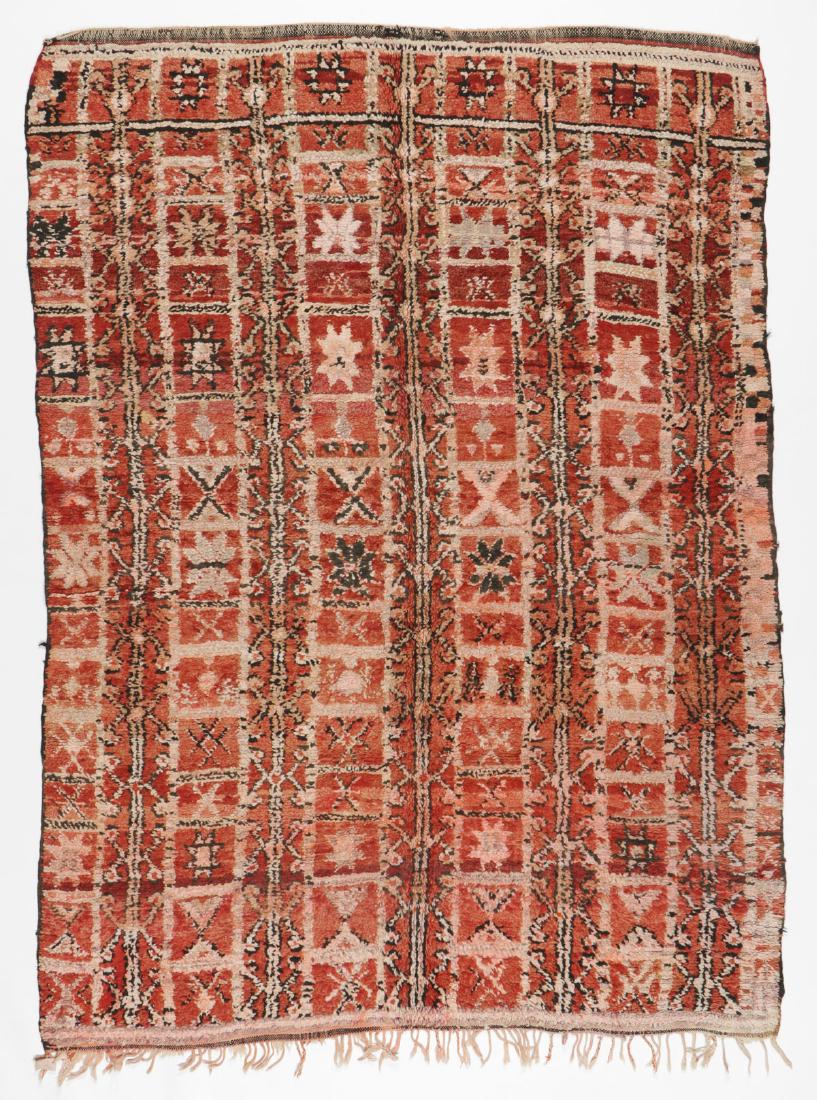 Vintage Moroccan Wool Pile Rug: 5'11'' x 8'1'': Vintage Moroccan Wool Pile Rug: 5'11'' x 8'1'' (180 x 246 cm). 29 lbs. Note on terms for estimating the age of an item: Antique (100+ years). Semi-Antique (50-100 years). Vintage (20-50 years). Modern