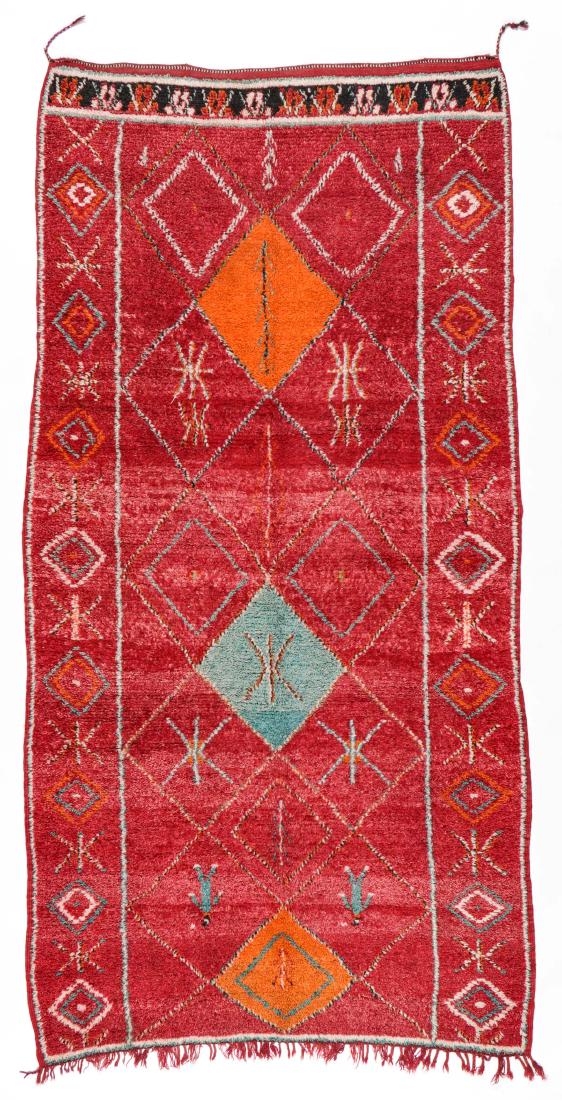 Vintage Wool Moroccan Pile Rug: 4'5'' x 8'9'': Vintage Wool Moroccan Pile Rug: 4'5'' x 8'9'' (135 x 267 cm). 19 lbs. Note on terms for estimating the age of an item: Antique (100+ years). Semi-Antique (50-100 years). Vintage (20-50 years). Modern 