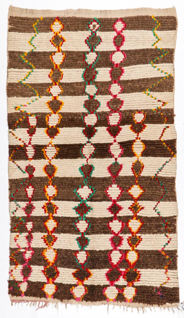 Vintage Wool Moroccan Pile Rug: 4'8'' x 8'0'': Vintage Wool Moroccan Pile Rug: 4'8'' x 8'0'' (142 x 244 cm). 19 lbs. Note on terms for estimating the age of an item: Antique (100+ years). Semi-Antique (50-100 years). Vintage (20-50 years). Modern 