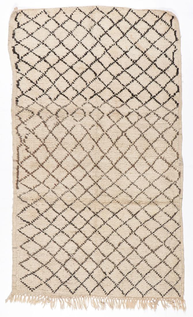 Vintage Beni Ourain Rug, Morocco: 4'4'' x 7'5'': Vintage Beni Ourain Rug, Morocco: 4'4'' x 7'5'' (132 x 226 cm). 13 lbs. Note on terms for estimating the age of an item: Antique (100+ years). Semi-Antique (50-100 years). Vintage (20-50 years). Moder